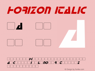 Horizon Italic Version 1.00 January 30, 2016, initial release Font Sample