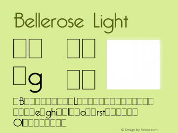 Bellerose Light 1.0 Font Sample