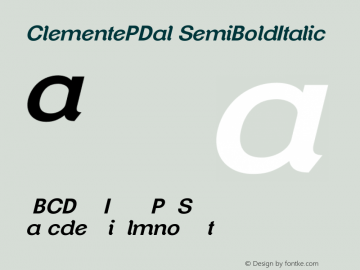 ClementePDal SemiBoldItalic Unknown Font Sample