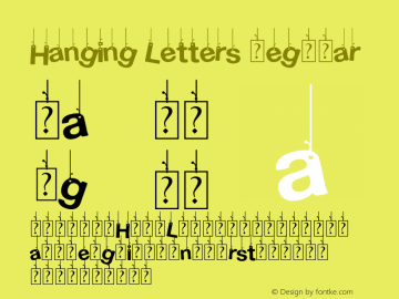 Hanging Letters Regular Version 1.00 February 17, 2014, initial release图片样张