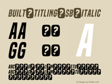 Built Titling Sb Italic Version 1.000图片样张
