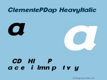 ClementePDap HeavyItalic Unknown Font Sample