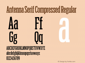 Antenna Serif Compressed Regular Version 1.0 Font Sample