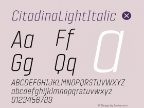 CitadinaLightItalic ☞ Version 001.001 ;com.myfonts.easy.graviton.citadina.light-italic.wfkit2.version.4AeZ图片样张