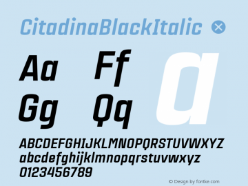 CitadinaBlackItalic ☞ Version 001.001 ;com.myfonts.easy.graviton.citadina.black-italic.wfkit2.version.4AeY Font Sample