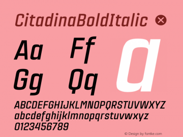 CitadinaBoldItalic ☞ Version 001.001 ;com.myfonts.easy.graviton.citadina.bold-italic.wfkit2.version.4AeU图片样张