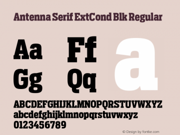 Antenna Serif ExtCond Blk Regular Version 1.0图片样张