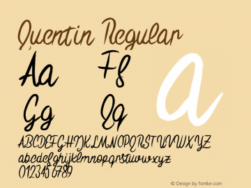 Quentin Regular Version 1.000;PS 001.001;hotconv 1.0.56 Font Sample