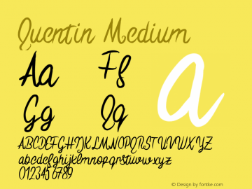 Quentin Medium Version 001.000 Font Sample