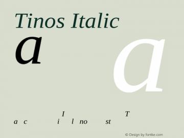 Tinos Italic Version 1.23图片样张