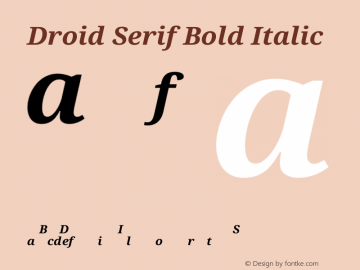 Droid Serif Bold Italic Version 1.00 build 112 Font Sample