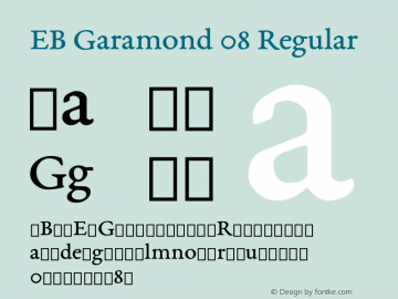 EB Garamond 08 Regular Version 0.016 ; ttfautohint (v0.97) -l 8 -r 50 -G 200 -x 0 -f dflt -w gGD图片样张