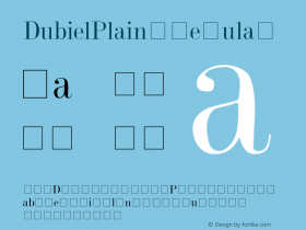 DubielPlain Regular 001.001 Font Sample