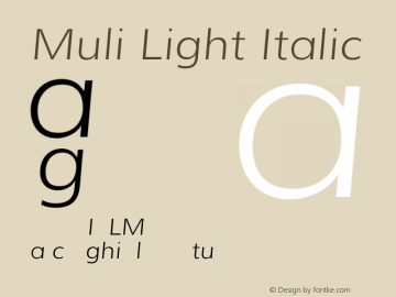 Muli Light Italic Version 1.000图片样张