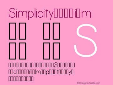 Simplicity Medium Version 001.000 Font Sample