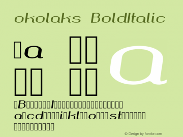 okolaks BoldItalic Version 000.6.0 Font Sample