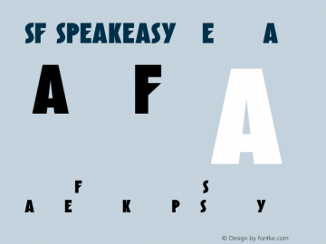 SF Speakeasy Regular ver 1.0.1; 2000. Freeware for non-commercial use. Font Sample