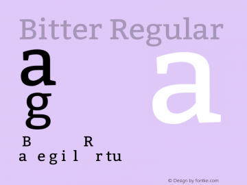 Bitter Regular Version 1.001 Font Sample