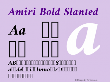 Amiri Bold Slanted Version 000.107 Font Sample