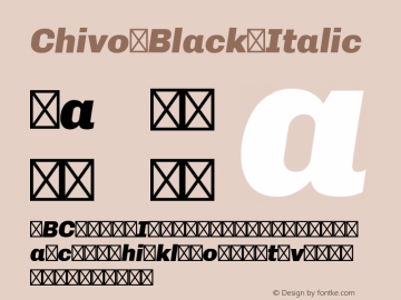 Chivo Black Italic 1.000 Font Sample