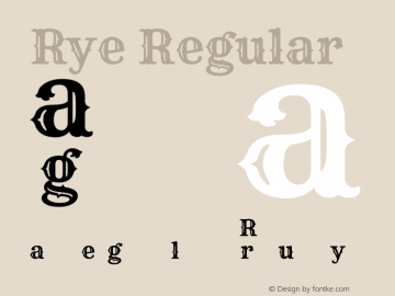 Rye Regular Version 1.001图片样张