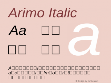 Arimo Italic Version 1.23图片样张