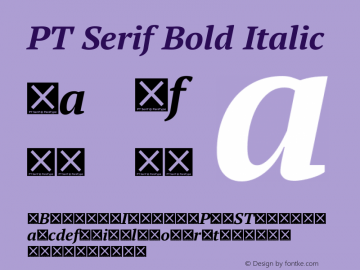 PT Serif Bold Italic Version 1.000W OFL图片样张