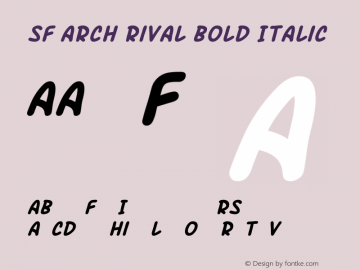 SF Arch Rival Bold Italic ver 1.0; 2000. Freeware. Font Sample