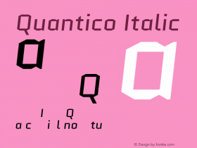 Quantico Italic Version 2.002图片样张