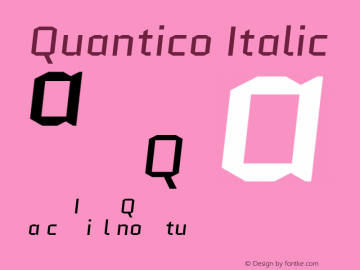 Quantico Italic Version 2.002 Font Sample