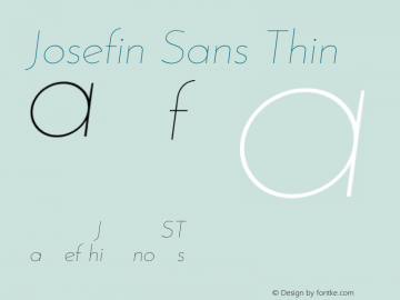 Josefin Sans Thin Unknown Font Sample