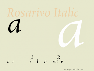 Rosarivo Italic Version 1.003 Font Sample