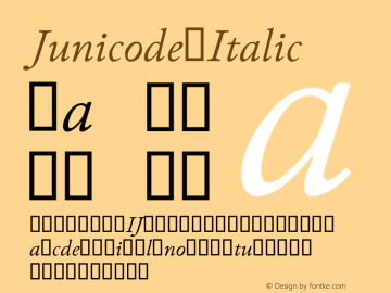 Junicode Italic Version 0.6.17 Font Sample