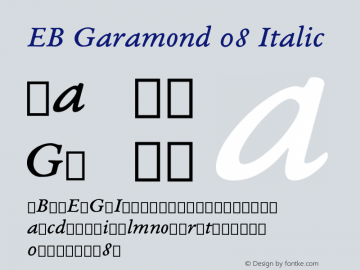 EB Garamond 08 Italic Version 0.016 ; ttfautohint (v0.97) -l 8 -r 50 -G 200 -x 0 -f dflt -w gGD图片样张
