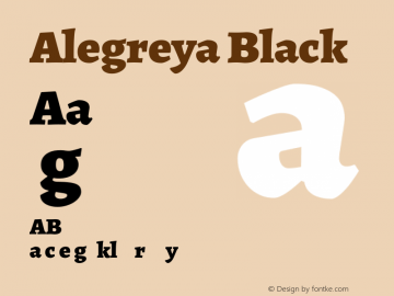Alegreya Black Version 1.003 Font Sample