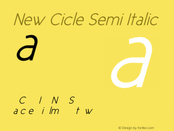 New Cicle Semi Italic Version 001.000图片样张