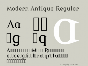 Modern Antiqua Regular Version 1.0图片样张