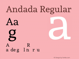 Andada Regular Version 1.001 Font Sample