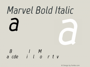 Marvel Bold Italic Version 1.001 Font Sample