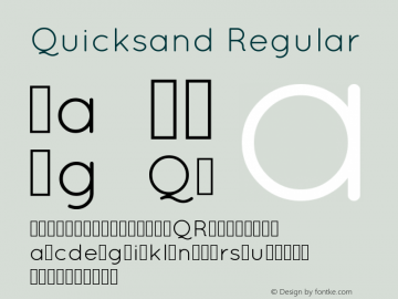 Quicksand Regular Version 001.001 Font Sample
