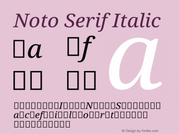 Noto Serif Italic Version 1.02图片样张