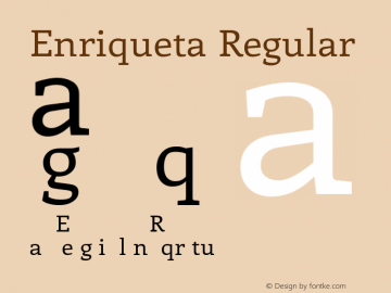 Enriqueta Regular Version 1.002 Font Sample