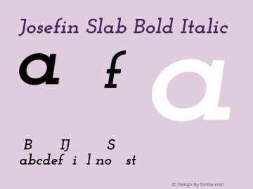 Josefin Slab Bold Italic Unknown Font Sample