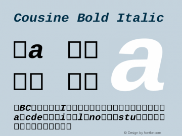 Cousine Bold Italic Version 1.20 Font Sample