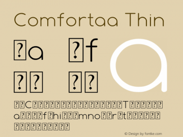 Comfortaa Thin Version 1.00 November 21, 2008, initial release图片样张