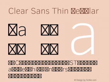 Clear Sans Thin Regular Version 1.00图片样张