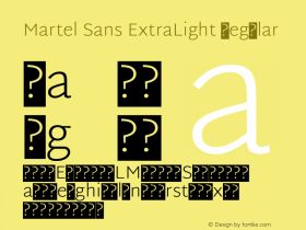 Martel Sans ExtraLight Regular Version 1.001; ttfautohint (v1.1) -l 5 -r 5 -G 72 -x 0 -D latn -f none -w gGD -W -c图片样张