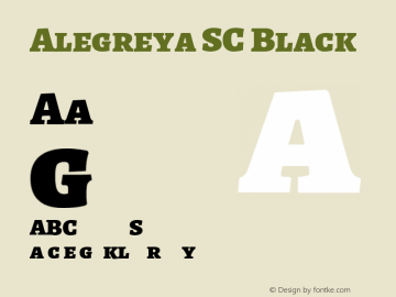Alegreya SC Black Version 1.003 Font Sample