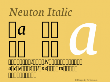 Neuton Italic Version 1.31 Font Sample