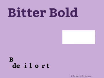 Bitter Bold Version 001.001 Font Sample